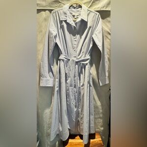 1901 Collection Striped Blue Poplin Dress, Size 10